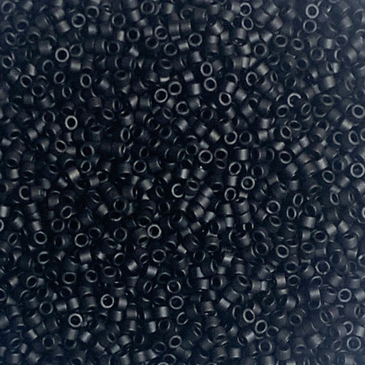 Crow - Miyuki Delica Beads (DB0310) | 11/0 Matte Black | 5.2g