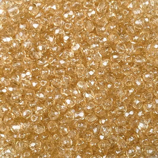 Crystal Honey - Czech Glass Fire Polished Beads - 3mm - FP03-236 - Gold