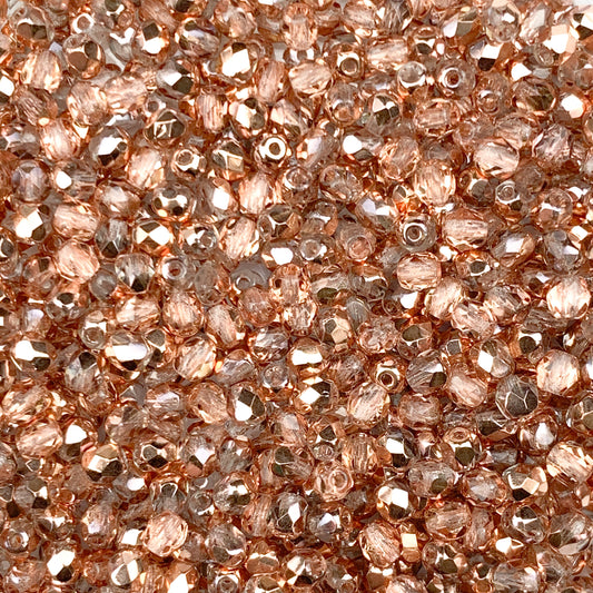 Copper Glitz AB - Czech Glass Fire Polished Beads - 3mm - FP03-28