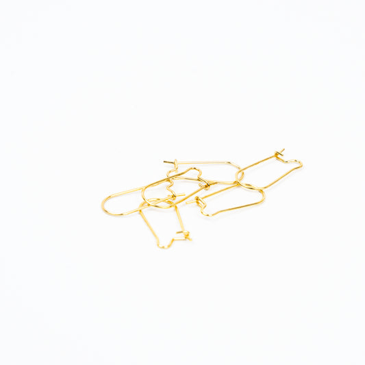 Kidney Wires - 18K Gold Plated - 20 x 9mm - 10 pcs