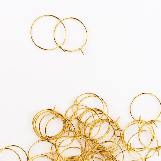 Hook in Hoops - 18K Gold Plated - 20mm - 10 pcs