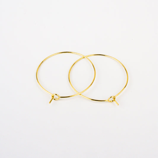 Hook in Hoops - 18K Gold Plated - 30mm - 10 pcs