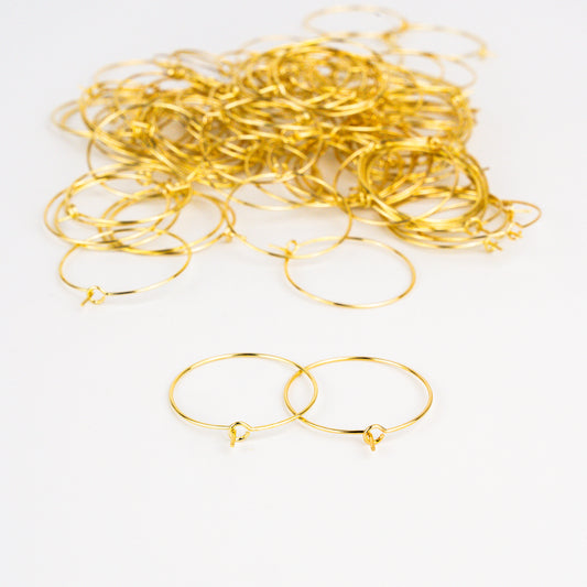 Hook in Hoops - 18K Gold Plated - 25mm - 10 pcs