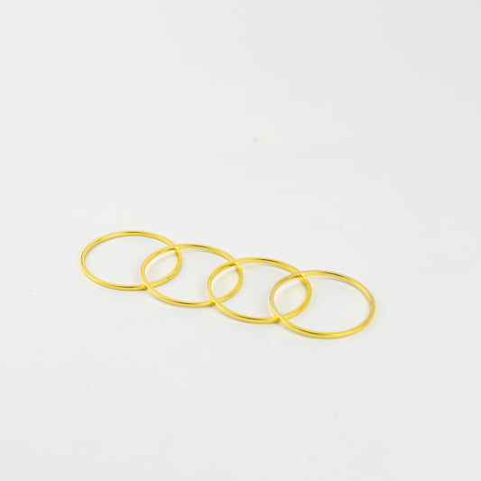 Circle Metal Connector Frames - Gold Plated - 30mm - 4 pcs