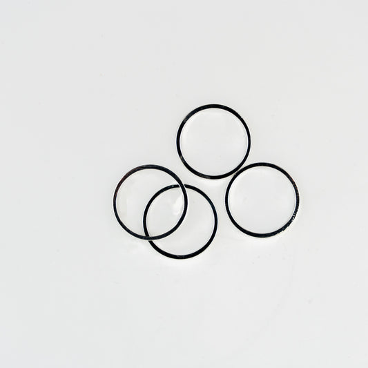 Circle Metal Connector Frames - Silver Plated - 20mm - 4 pcs