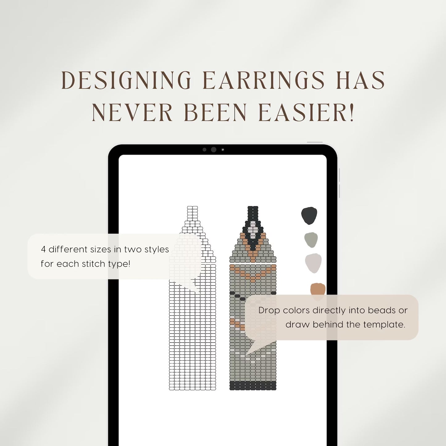 BUNDLE 16 Fringe Earring Beading Templates for Tablet