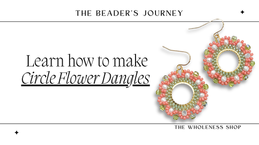 How to make Circle Flower Dangle Beaded Earrings