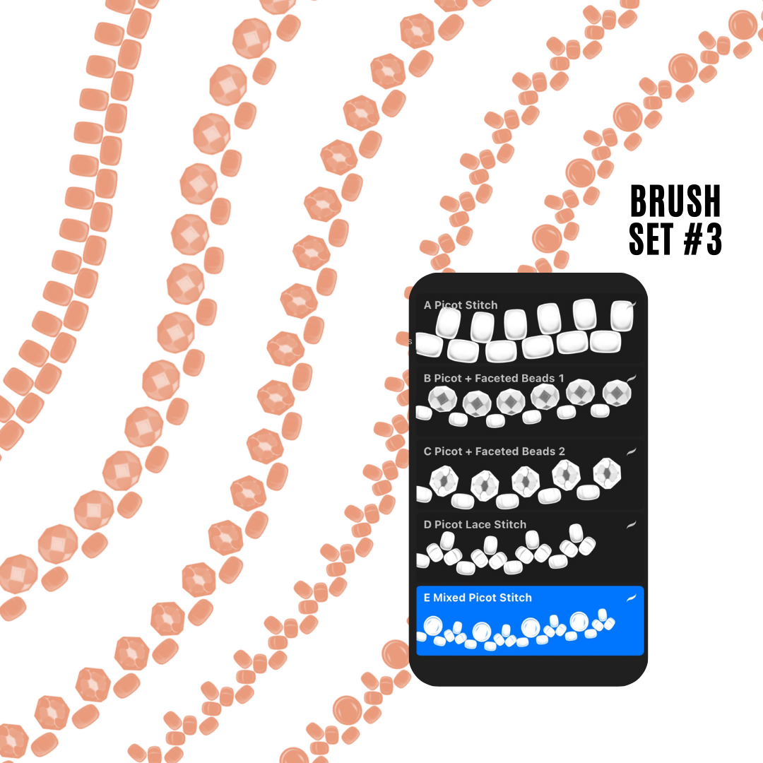 Procreate Bead Brush Sets for Digital Beadwork Designing