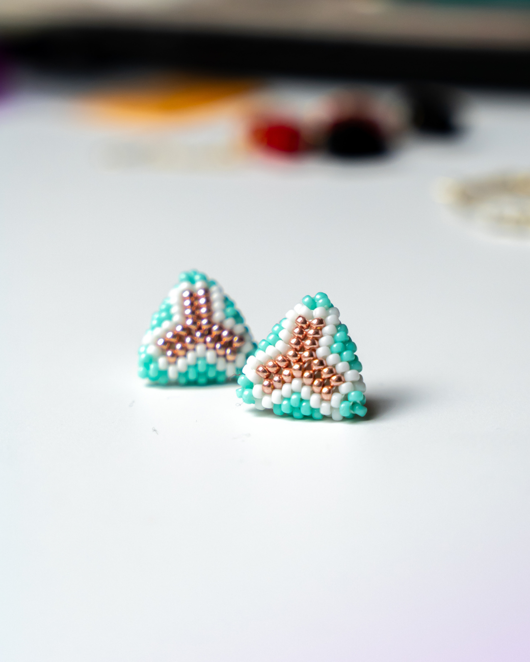 Peyote Triangle Studs