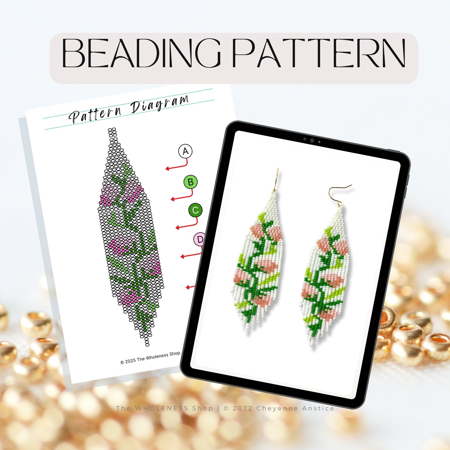 Sophie Beaded Fringe Earring Pattern | Digital Download PDF