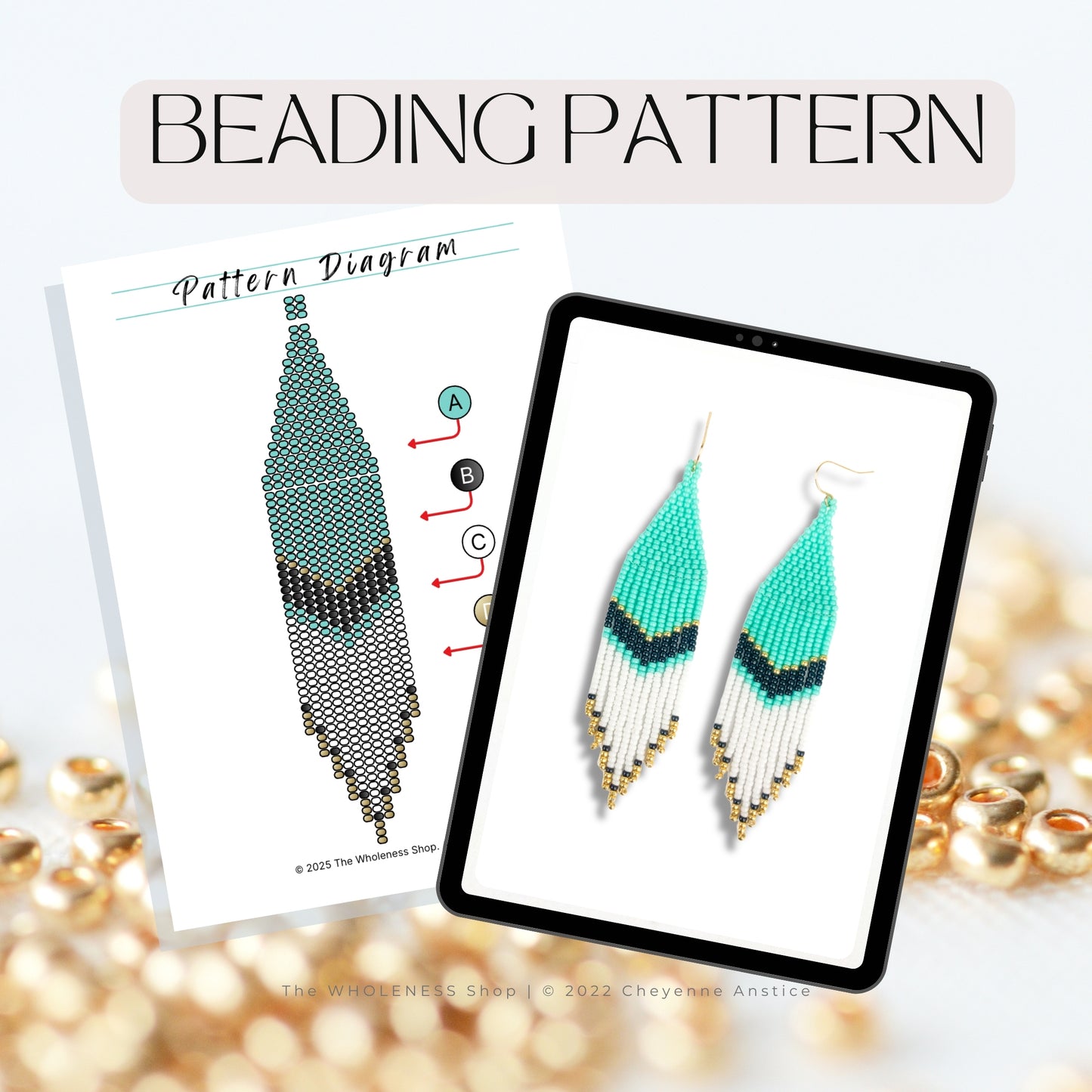 Marina Beaded Fringe Earring Pattern | Digital Download PDF