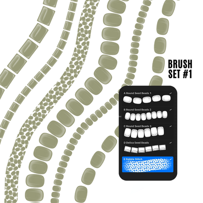 Procreate Bead Brush Sets for Digital Beadwork Designing