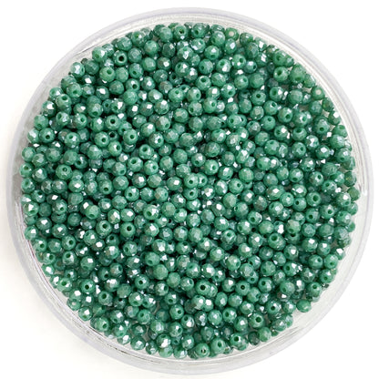 Mermaid Teal - 3mm Rondelle Beads (TWS-R02) | Faceted Teal Finish | 4g