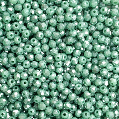 Mermaid Teal - 3mm Rondelle Beads (TWS-R02) | Faceted Teal Finish | 4g