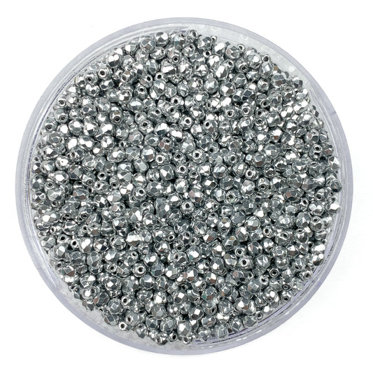 Disco Ball - Czech Glass Fire Polished Beads - 3mm - FP03-211 - Silver