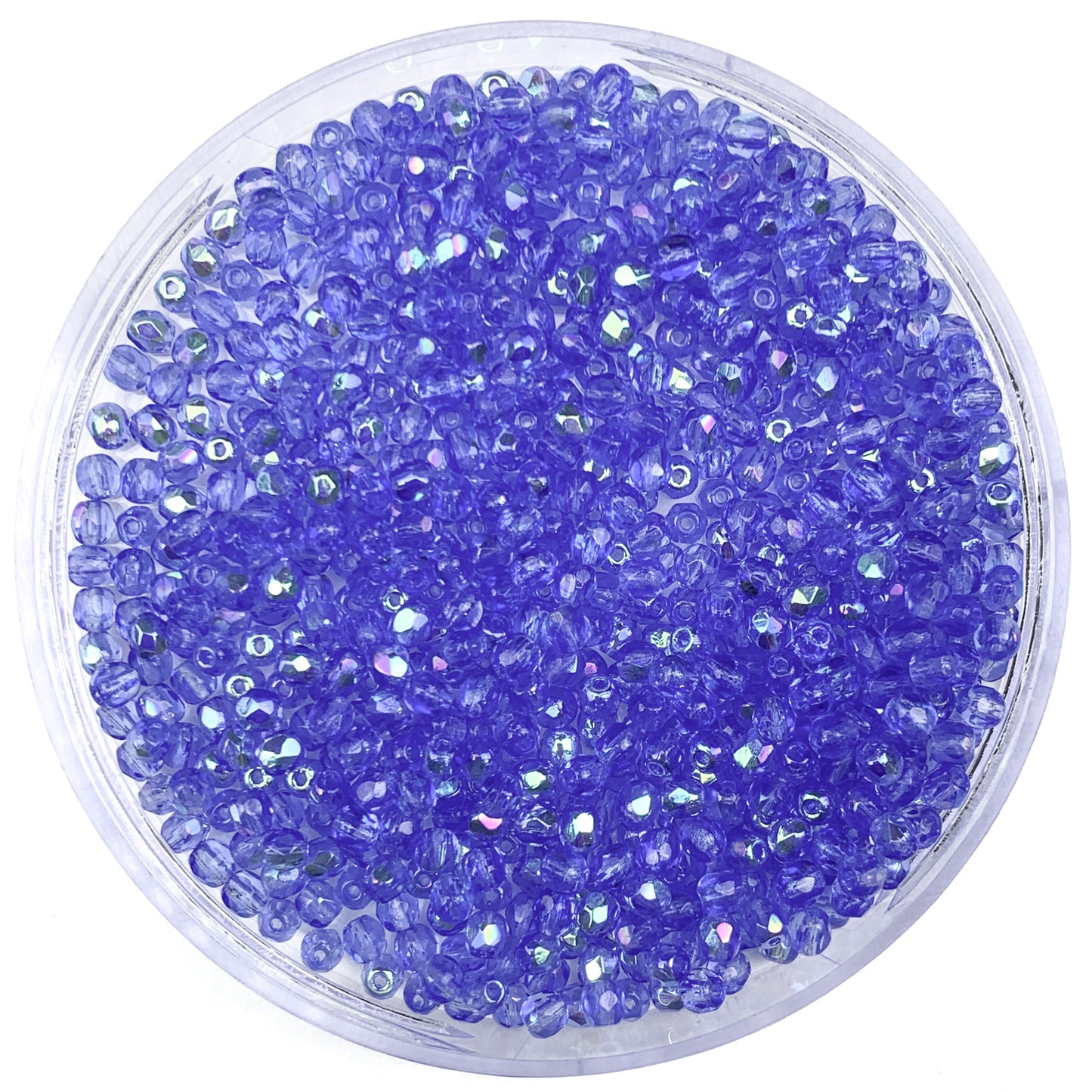 Azure Blue AB- Czech Glass Fire Polished Beads - 3mm - FP03-15AB