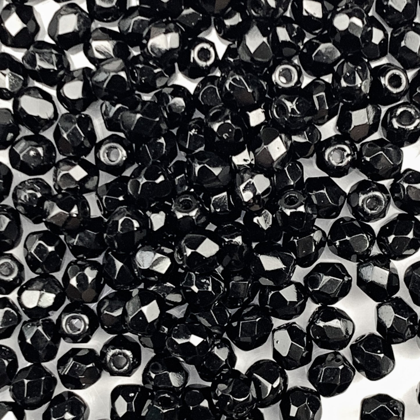 Onyx - Czech Glass Fire Polished Beads - 3mm - FP03-6 - Black
