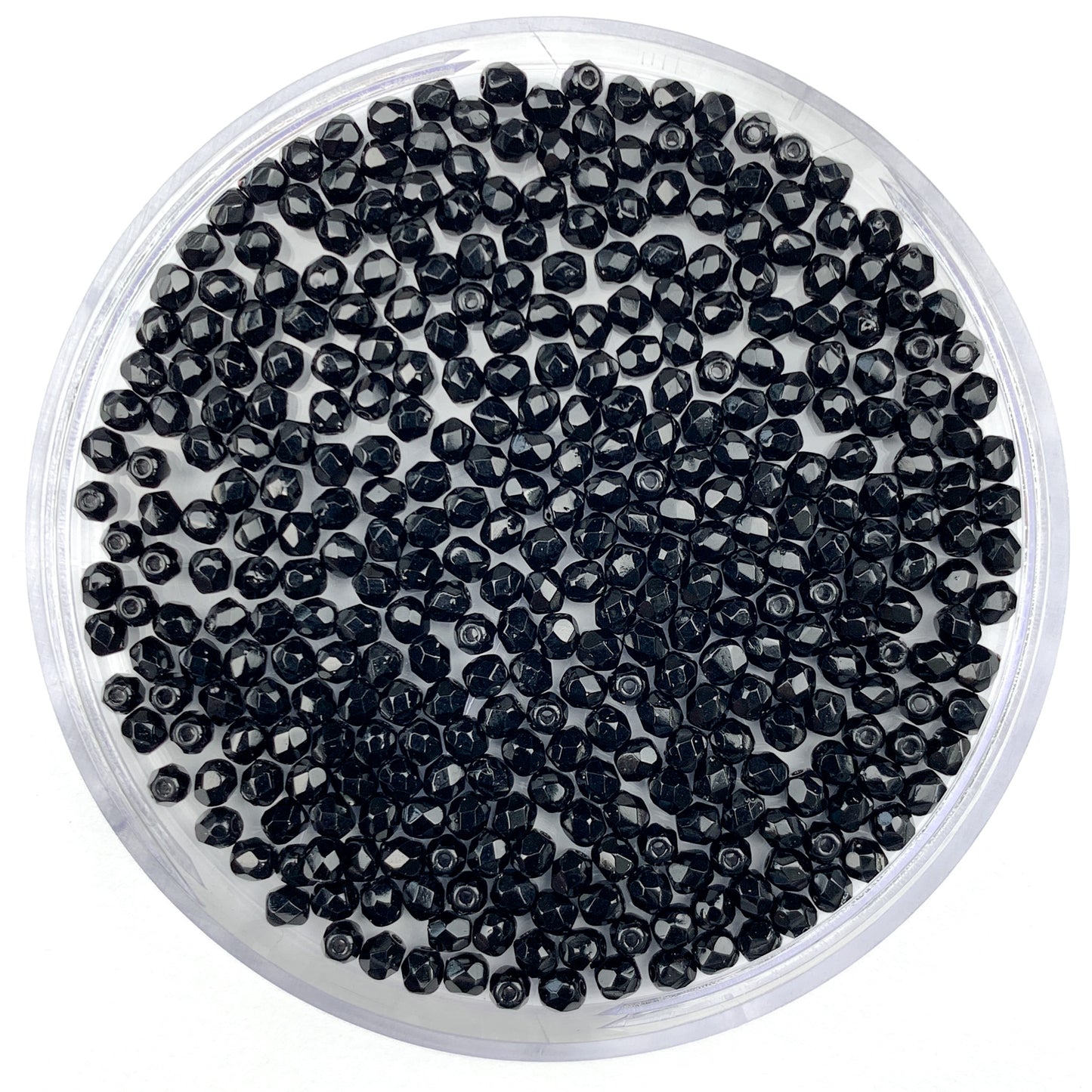 Onyx - Czech Glass Fire Polished Beads - 3mm - FP03-6 - Black