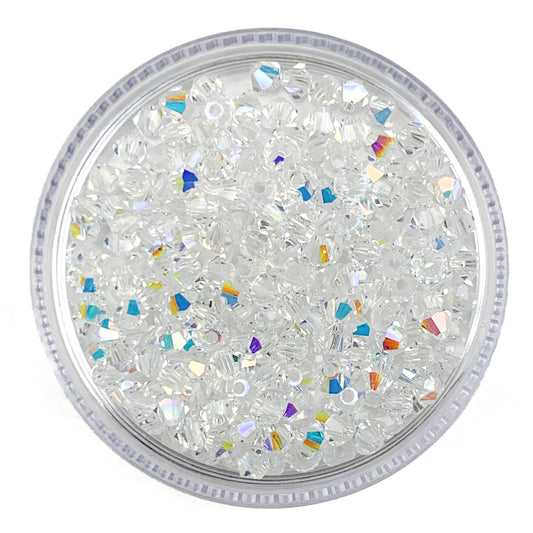 Crystal AB - Preciosa Crystal Bicones - 3mm - PBIC03-CRY-AB