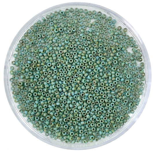 Picasso Turquoise - Miyuki Round Seed Beads - 11/0 - 4514 - Green/Blue