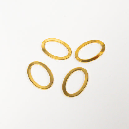 Oval Rings - 12 x 18 mm - Pack of 4 - Brass