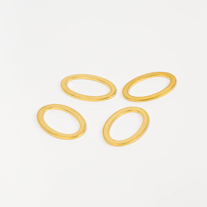 Oval Rings - 12 x 18 mm - Pack of 4 - Brass