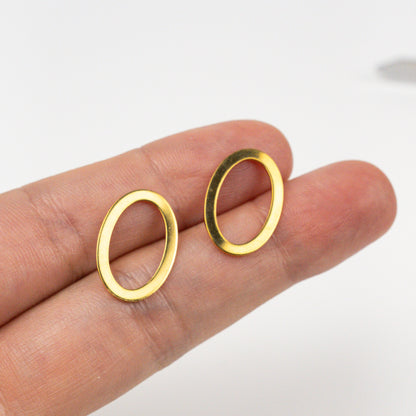 Oval Rings - 12 x 18 mm - Pack of 4 - Brass