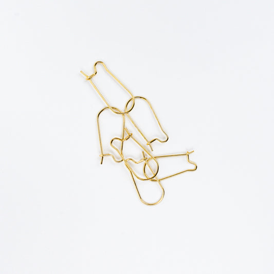 Kidney Wires - 18K Gold Plated - 20 x 9mm - 10 pcs