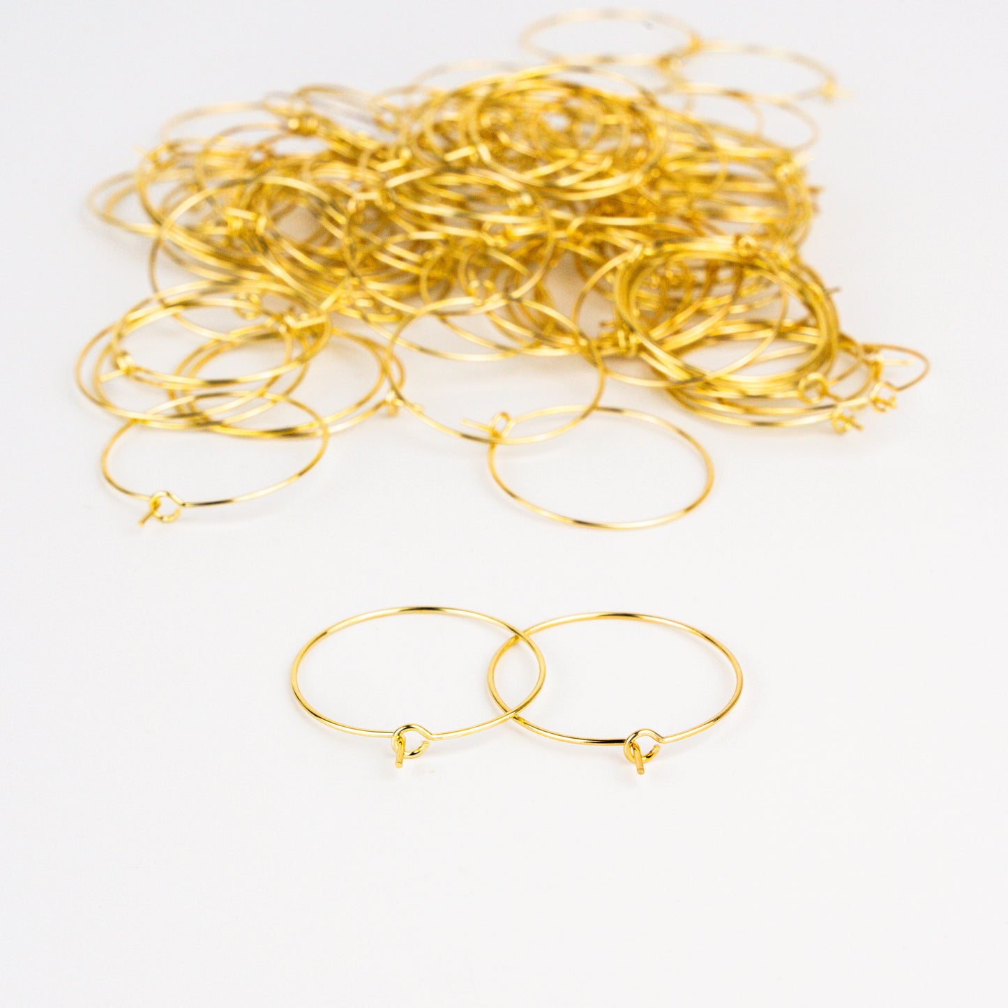 Hook in Hoops - 18K Gold Plated - 25mm - 10 pcs