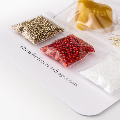 Ruby Beading Kit | Miyuki Seed Beads | 5g of 3 Striking Colors + FREE Pattern