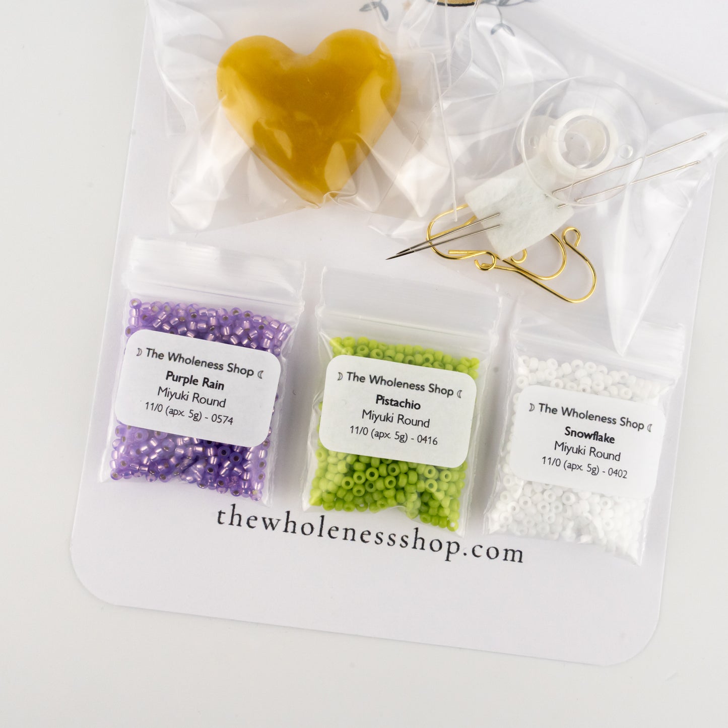 Clover & Lilac Beading Kit | Miyuki Seed Beads | 5g of 3 Soft & Vibrant Colors + FREE Pattern