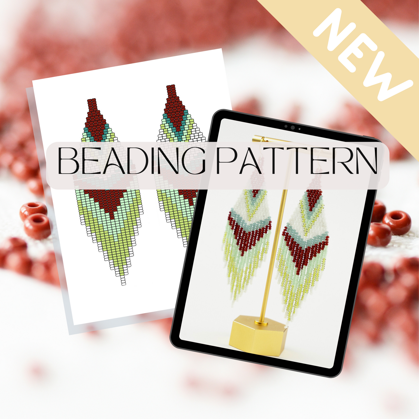 The "Mia" Pattern Beaded Fringe Earring PDF