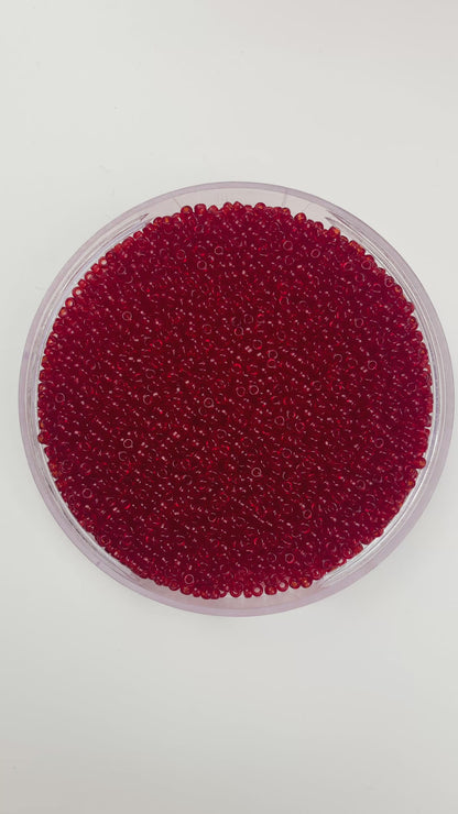 Cranberry - Miyuki Round Seed Beads (0141) | 11/0 Transparent Red Finish | 10g