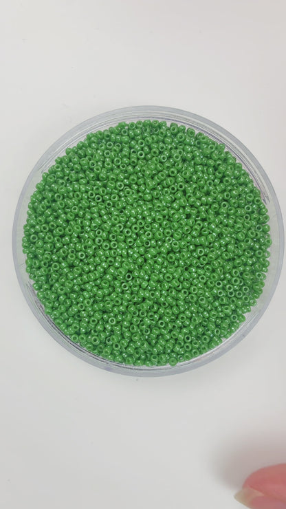 Evergreen - Miyuki Round Seed Beads (0431) | 11/0 Green Opaque Finish | 10g